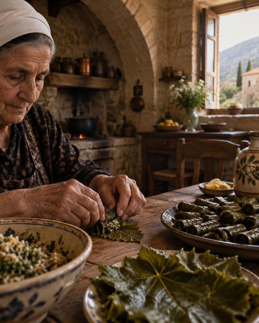 Teta rolling vine leaves